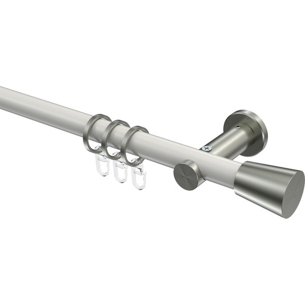 Stilgarnitur Weiß / Edelstahl-Optik, Metall 20 mm Ø Platon Sitra