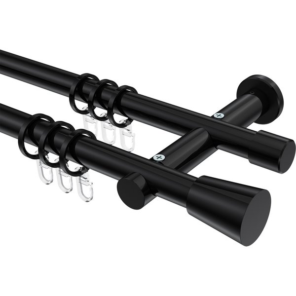 Stilgarnituren Schwarz, Metall 20 mm Ø Platon Sitra, zweiläufig