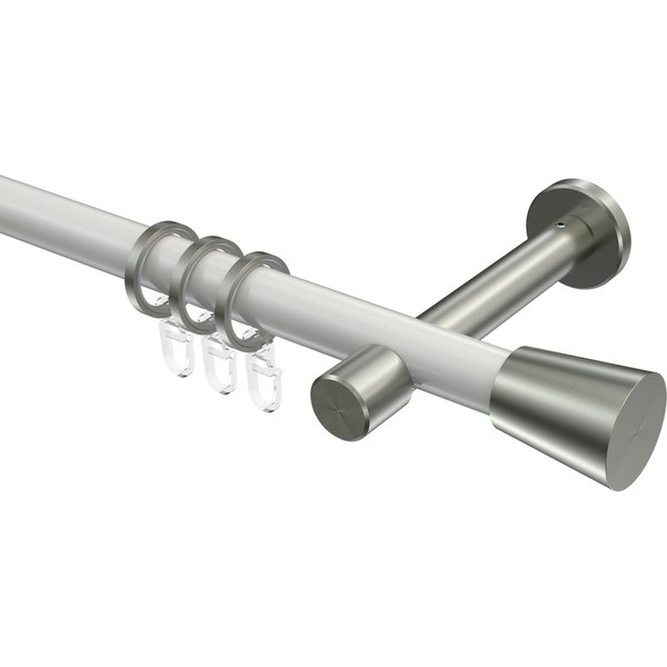 Stilgarnituren Weiß / Edelstahl-Optik, Metall 20 mm Ø Prestige Sitra