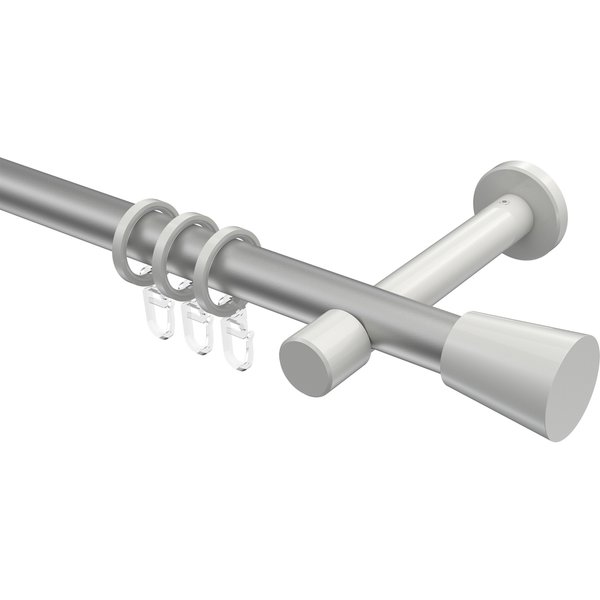 Vorhangstange Silbergrau / Weiß, Metall 20 mm Ø Prestige Sitra