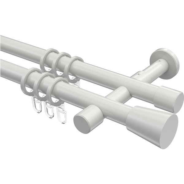 Gardinenstangen Weiß, Metall 20 mm Ø Prestige Sitra, 2-läufig