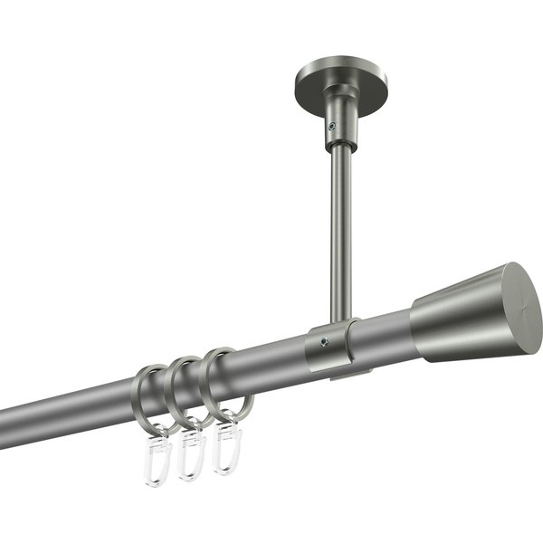 Vorhangstange (Deckenanbringung) Silbergrau / Edelstahl-Optik, Metall 20 mm Ø Sonette Sitra