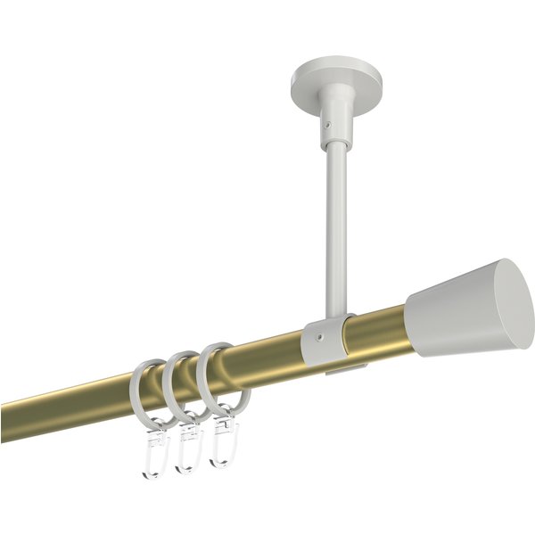 Vorhangstange (Deckenmontage) Messing-Optik / Weiß, Metall 20 mm Ø Sonette Sitra