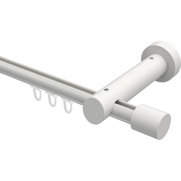 Innenlauf-Vorhangstange Weiß 20 mm Ø Talent Feta Aluminium / Holz