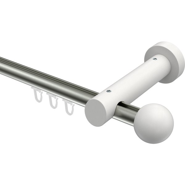 Innenlaufstangen Edelstahl-Optik / Weiß 20 mm Ø Talent Luina Aluminium / Holz