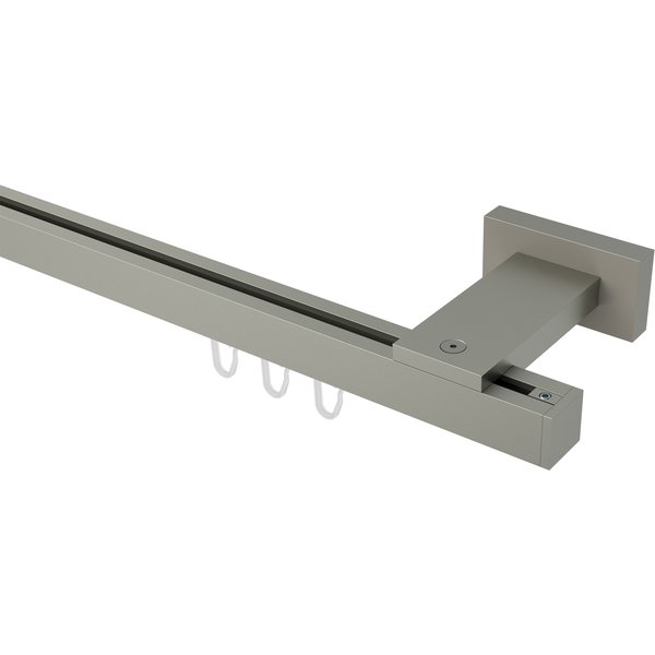 Innenlauf-Gardinenstangen Satin-Silber eckig/kantig 20x20 mm Quadline Sono