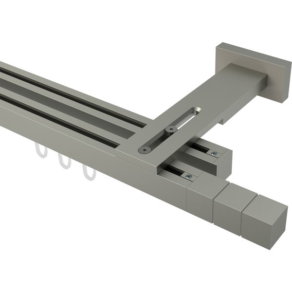 Innenlaufstangen Satin-Silber doppelläufig eckig/kantig 20x20 mm Quadline (Multi) Cubes