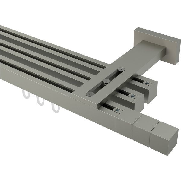 Innenlaufstangen Satin-Silber dreiläufig eckig/kantig 20x20 mm Quadline (Multi) Cubes