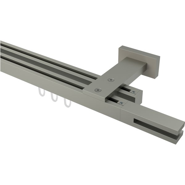 Innenlaufstange Satin-Silber zweiläufig eckig/kantig 20x20 mm Quadline Cubes