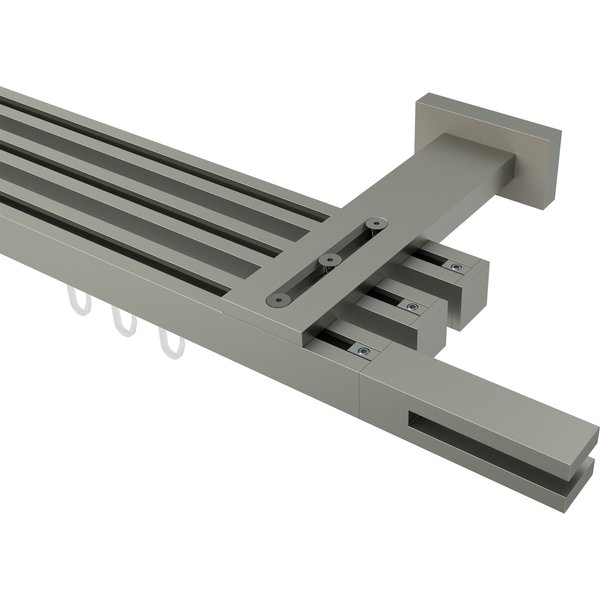 Innenlaufstange Satin-Silber 3-läufig eckig/kantig 20x20 mm Quadline (Multi) Diapo