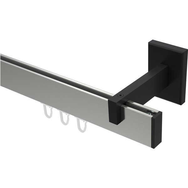 Innenlaufstangen Edelstahl-Optik / Schwarz eckig Smartline Paxo