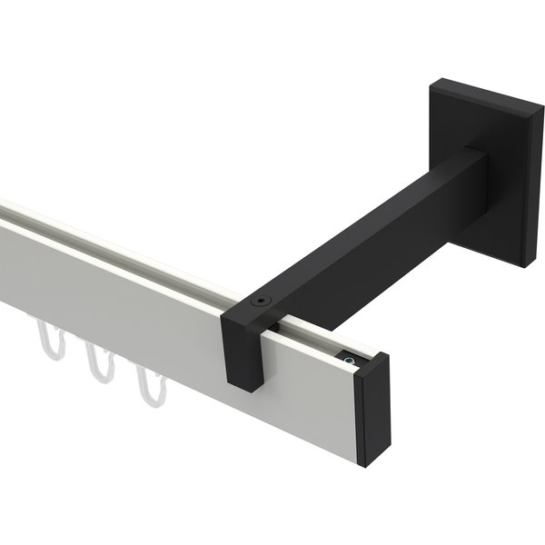 Innenlaufstange / Gardinenstange Weiß / Schwarz kantiges Design Smartline Paxo