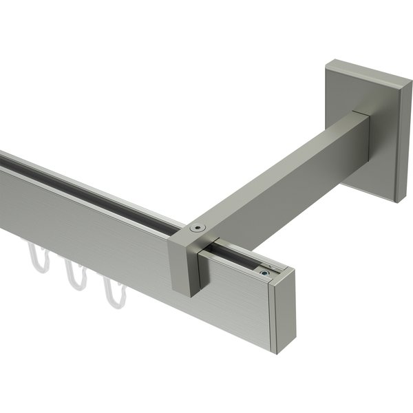 Innenlauf-Gardinenstangen eckig Edelstahl Optik Smartline Paxo