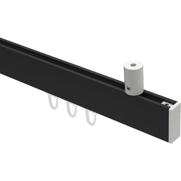 Innenlaufstange / Decken-Vorhangstange Schwarz / Weiß kantiges Design Sonius Paxo