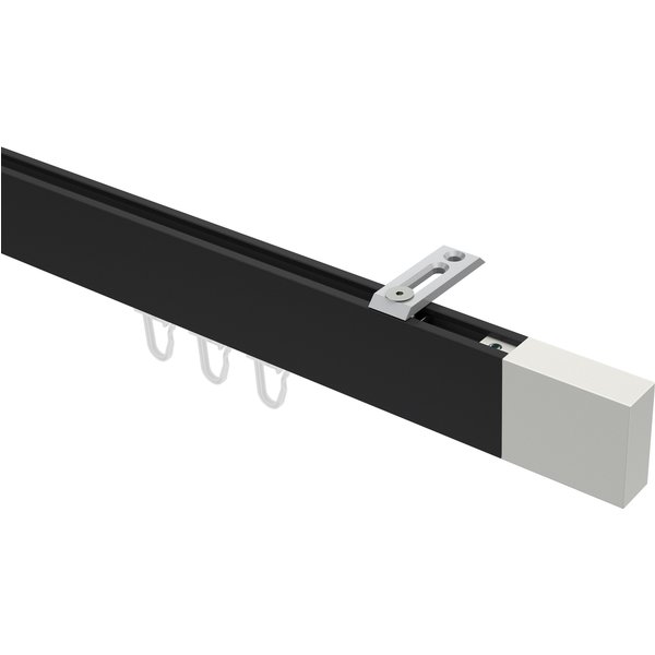 Innenlaufstangen / Decken-Gardinenstangen Schwarz / Weiß eckig Smartline Lox