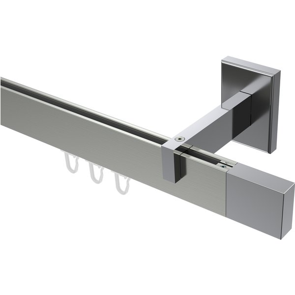 Innenlaufstange / Vorhangstange Edelstahl-Optik / Chrom Eckdesign Smartline Lox