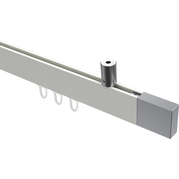 Innenlaufstange / Decken-Vorhangstange Weiß / Chrom Eckdesign Sonius Lox