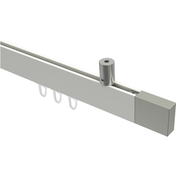 Innenlaufstangen / Decken-Vorhangstangen Weiß / Edelstahl-Optik eckig Sonius Lox
