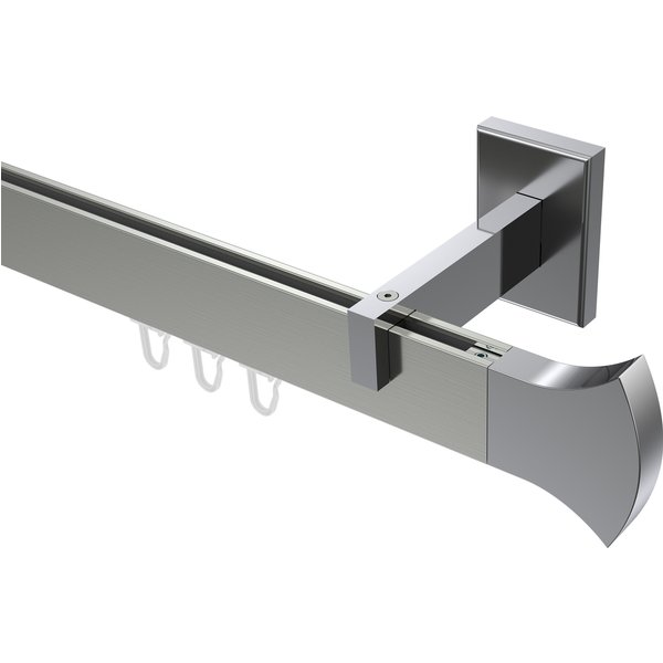 Innenlaufstangen / Gardinenstangen Edelstahl-Optik / Chrom eckig Smartline Conex