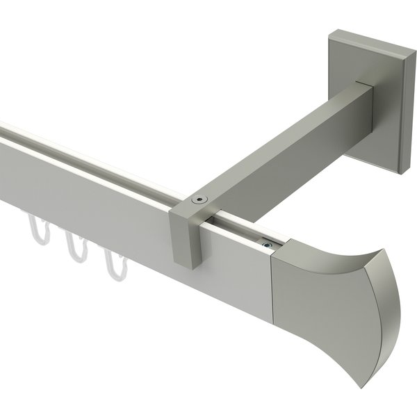 Innenlaufstangen / Gardinenstangen Weiß / Edelstahl-Optik kantig Smartline Conex