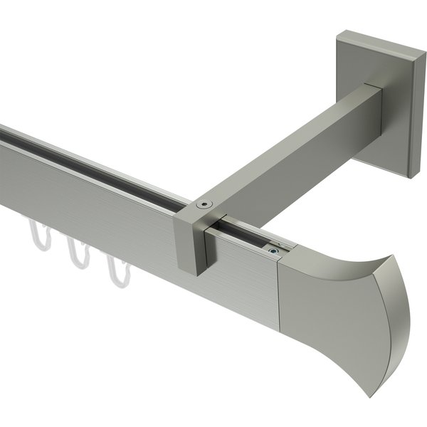Innenlauf Gardinenstange Eckdesign Edelstahl-Optik Smartline Conex