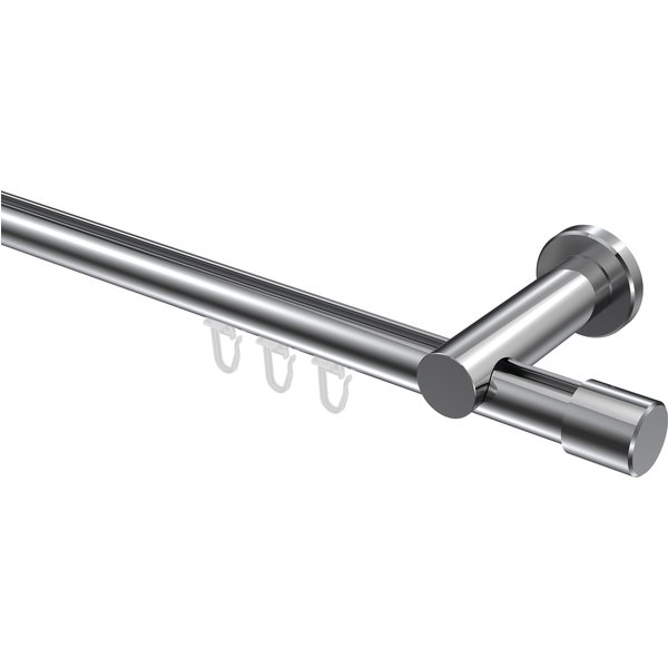 Innenlauf-Gardinenstange Chrom, Aluminium / Metall 20 mm Ø Platon Santo