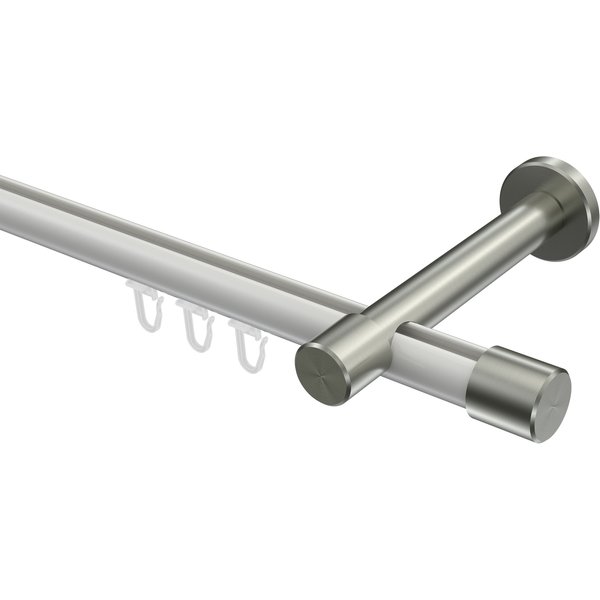 Innenlauf-Vorhangstangen Weiß / Edelstahl-Optik, Aluminium / Metall 20 mm Ø Prestige Santo