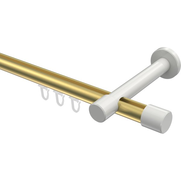 Innenlauf-Gardinenstange Messing-Optik / Weiß, Aluminium / Metall 20 mm Ø Prestige Santo