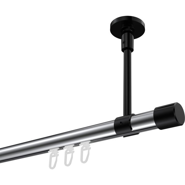 Innenlaufstange (Deckenanbringung) Chrom / Schwarz, Aluminium / Metall 20 mm Ø Sonette Santo