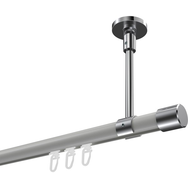 Innenlaufstange (Deckenanbringung) Weiß / Chrom, Aluminium / Metall 20 mm Ø Sonette Santo