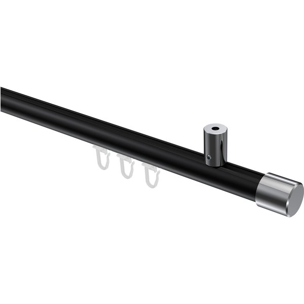 Innenlaufstange (Deckenmontage) Schwarz / Chrom, Aluminium / Metall 20 mm Ø Sonius Santo