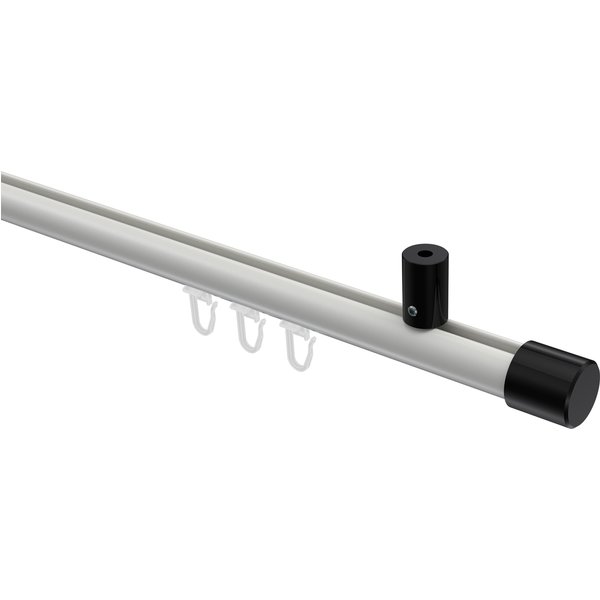 Gardinenstange mit Innenlauf (Deckenmontage) Weiß / Schwarz, Aluminium / Metall 20 mm Ø Sonius Santo