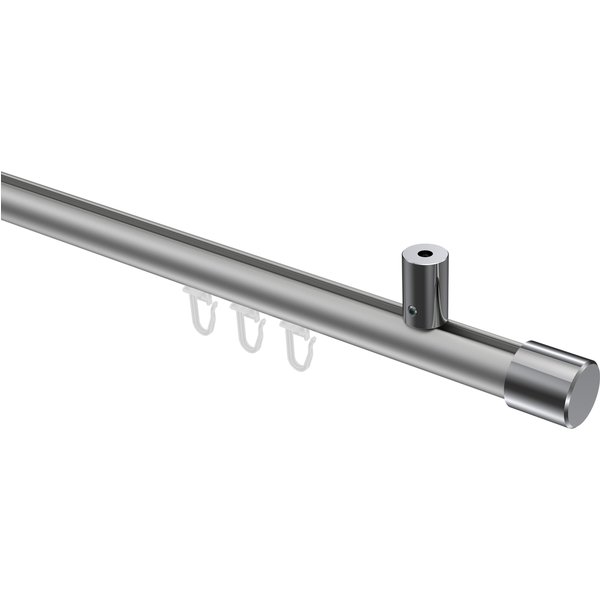 Innenlauf-Gardinenstange (Deckenmontage) Silbergrau / Chrom, Aluminium / Metall 20 mm Ø Sonius Santo