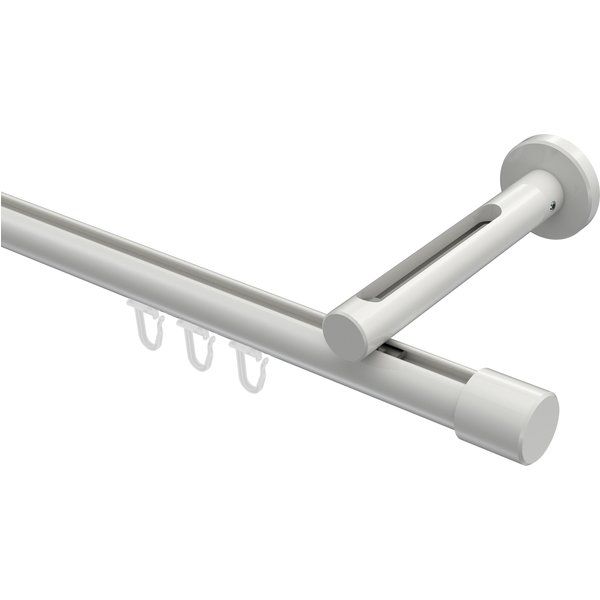 Innenlauf-Gardinenstange Weiß, Aluminium / Metall 20 mm Ø Siteno Santo