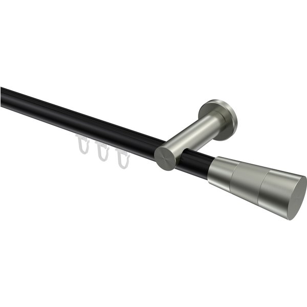 Innenlauf-Gardinenstange Schwarz / Edelstahl-Optik, Aluminium / Metall 20 mm Ø Platon Tanara