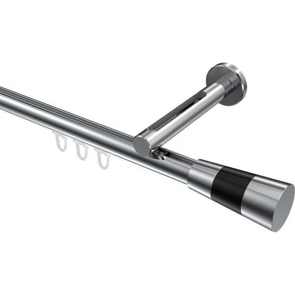 Innenlauf-Gardinenstange Chrom, Aluminium / Metall 20 mm Ø Siteno Tanara