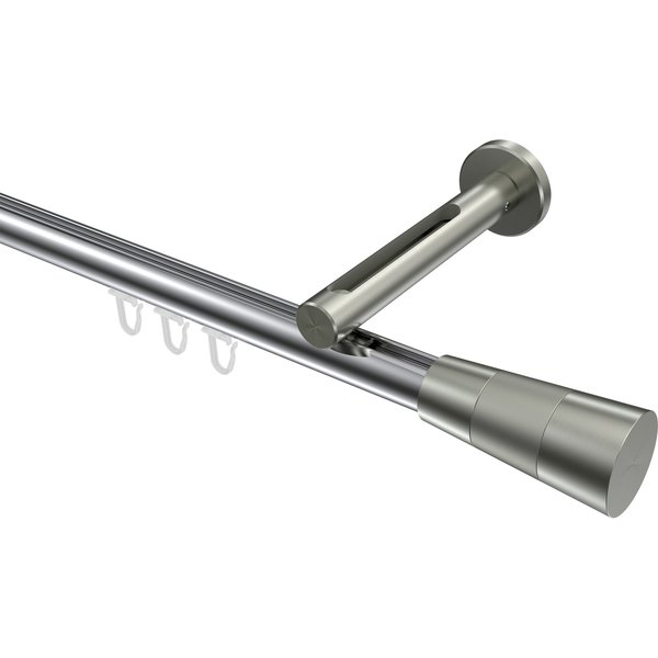 Innenlauf-Gardinenstange Chrom / Edelstahl-Optik, Aluminium / Metall 20 mm Ø Siteno Tanara