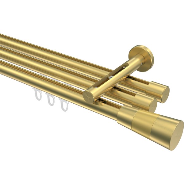 Innenlaufstange Messing-Optik, Aluminium / Metall 20 mm Ø Siteno Tanara, 3-läufig
