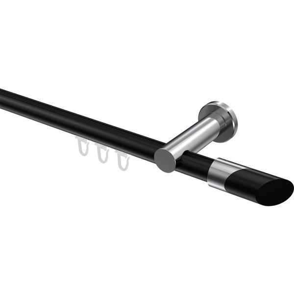 Innenlaufstange Schwarz / Chrom, Aluminium / Metall 20 mm Ø Platon Verano