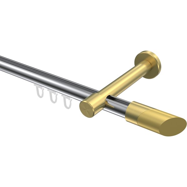 Gardinenstange mit Innenlauf Chrom / Messing-Optik, Aluminium / Metall 20 mm Ø Prestige Verano