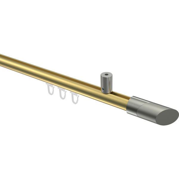 Innenlauf-Vorhangstange (Deckenbefestigung) Messing-Optik / Edelstahl-Optik, Aluminium / Metall 20 mm Ø Sonius Verano