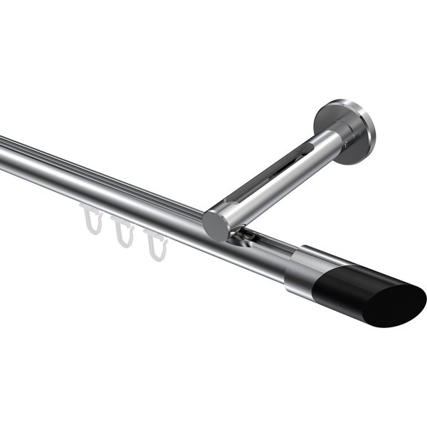 Innenlauf-Gardinenstange Chrom, Aluminium / Metall 20 mm Ø Siteno Verano