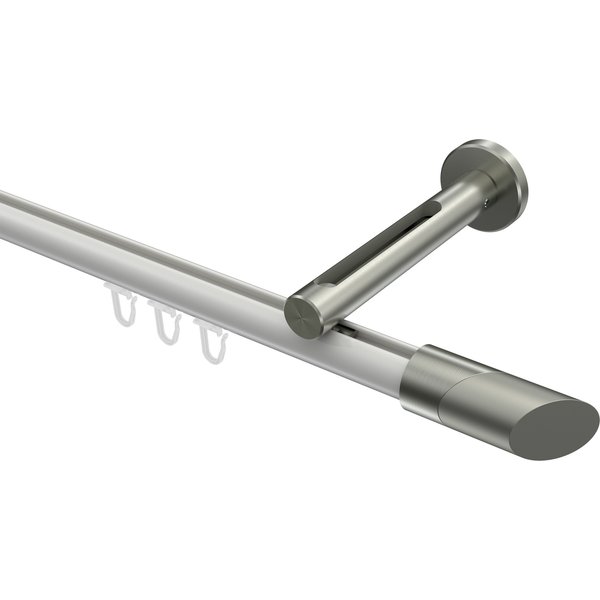 Innenlauf-Vorhangstange Weiß / Edelstahl-Optik, Aluminium / Metall 20 mm Ø Siteno Verano