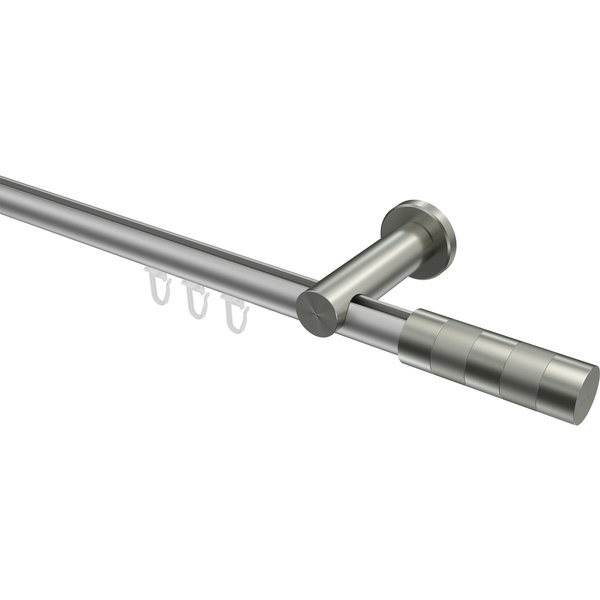 Innenlauf-Vorhangstange Silbergrau / Edelstahl-Optik, Aluminium / Metall 20 mm Ø Platon Mavell