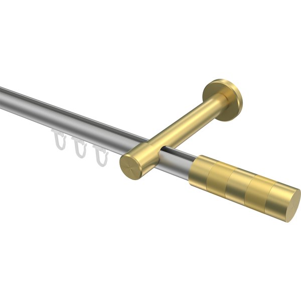 Innenlaufstange Silbergrau / Messing-Optik, Aluminium / Metall 20 mm Ø Prestige Mavell