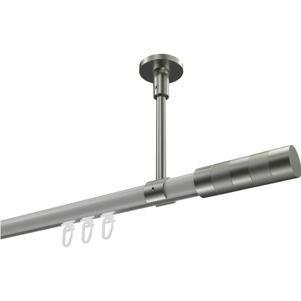 Innenlauf-Vorhangstange (Deckenmontage) Weiß / Edelstahl-Optik, Aluminium / Metall 20 mm Ø Sonette Mavell