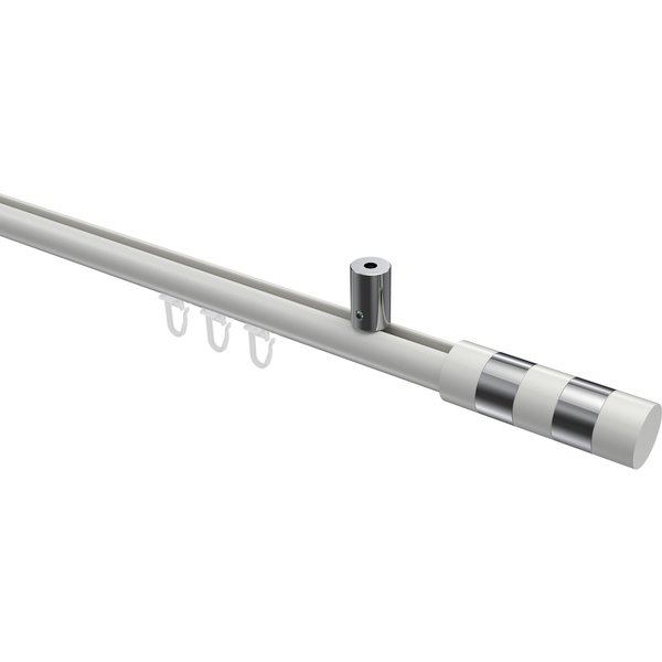 Innenlauf-Vorhangstange (Deckenbefestigung) Weiß / Chrom, Aluminium / Metall 20 mm Ø Sonius Mavell