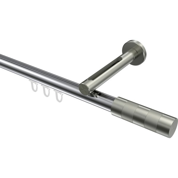 Innenlauf-Gardinenstange Chrom / Edelstahl-Optik, Aluminium / Metall 20 mm Ø Siteno Mavell