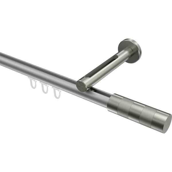 Innenlauf-Gardinenstange Silbergrau / Edelstahl-Optik, Aluminium / Metall 20 mm Ø Siteno Mavell