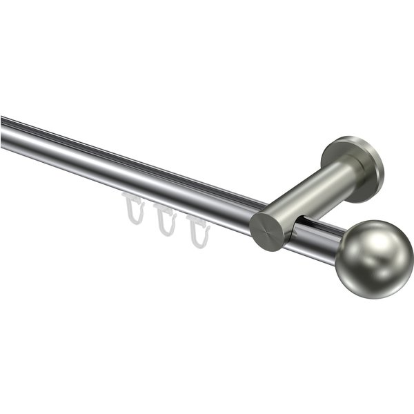 Innenlauf-Vorhangstange Chrom / Edelstahl-Optik, Aluminium / Metall 20 mm Ø Platon Luino